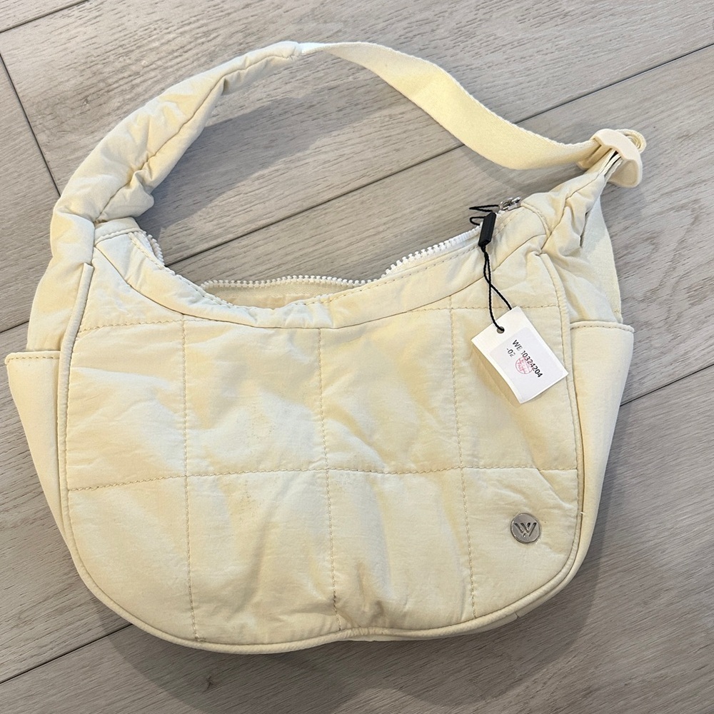 Cream Quilted Shoulder Bag
